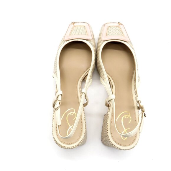Sam Edelman Tracie Women's Beige Slingback Block Heel Shoes 11 NEW - Picture 6 of 9